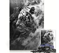 Rompecabezas Tiger Smoky Beast de 1000 Piezas para Adolescentes Ideal para Relajarse, divertirse y Disfrutar Temporada 38x26cm