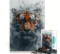 Rompecabezas Tiger Smoky Beast de 1000 Piezas para Adolescentes, Juguete Mental para aliviar la ansiedad, Corte Premium, Regalo Elegante 38x26cm