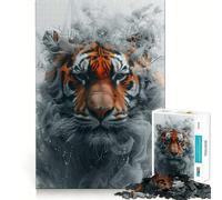 Rompecabezas Tiger Smoky Beast de 1000 Piezas para Adolescentes Mejora la Memoria, Alivia el estrés, Corte Premium, Regalo preciado 38x52cm
