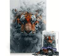 Rompecabezas Tiger Smoky Beast de 1000 Piezas para Adolescentes Mejora la Memoria, Alivia el estrés, Corte Premium, Regalo preciado 38x52cm