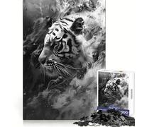 Rompecabezas Tiger Smoky Beast de 1000 Piezas para Adolescentes un desafío Mental, un Juguete para Relajarse y Disfrutar de una Obra de Arte con Corte preciso 50x75cm