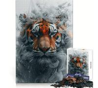 Rompecabezas Tiger Smoky Beast de 1000 Piezas para Adolescentes un desafío Mental, un Juguete para Relajarse y Disfrutar de una Obra de Arte con Corte preciso 50x75cm