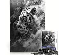 Rompecabezas Tiger Smoky Beast para Adolescentes, 1000 Piezas, Juguete de lógica Resistente para aliviar el estrés, Borde Transparente, Regalo clásico 38x52cm