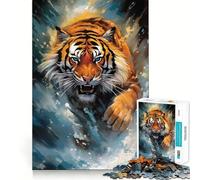 Rompecabezas Tiger Splash de 1000 Piezas para Adolescentes, Juguete de lógica y Rompecabezas, Divertido, de Corte preciso, Regalo Elegante 38x26cm