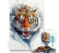 Rompecabezas Tiger Splash para Adultos, 1000 Piezas, Potencia la Memoria, Calma, Escape, Bordes Ajustados, 50x75cm
