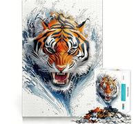 Rompecabezas Tiger Splash para Adultos, 1000 Piezas, Smart Reason Toy Group, Joy Smooth Edge Fine Art Piece 38x52cm
