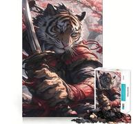 Rompecabezas Tiger Warrior de 1000 Piezas para Adolescentes, Juguete de razonamiento y Habilidad, Tranquilo, calmado, Corte Exacto, Sorpresa navideña 50x75cm