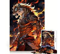 Rompecabezas Tiger Warrior Fire para Adultos, 1000 Piezas, Juguete de lógica Mental, Suave y Relajante, Corte Firme, Lista de Deseos de Santa Claus 50x75cm
