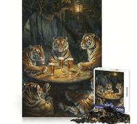 Rompecabezas Tigers Beer In Tavern de 1000 Piezas para Adolescentes Juguete para desarrollar la Mente Diseño Acogedor y Relajante Regalo Original para armar 38x52cm