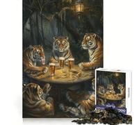Rompecabezas Tigers Beer In Tavern de 1000 Piezas para Adolescentes Refuerza la Memoria Tranquilo y Sereno De Calidad Regalo Ideal para Pedir un Deseo a Santa Claus 38x26cm