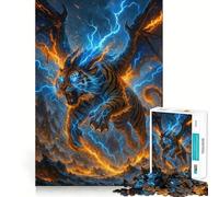 Rompecabezas Tigre Alado con Poder Relámpago para Adolescentes 1000 Piezas Juego para Estimular la Mente Ensamblaje Firme y Seguro Actividad para Fortalecer los Estrechos de Parejas (38x26cm)