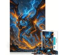 Rompecabezas Tigre Alado con Poder Relámpago para Adolescentes 1000 Piezas Mejora Mental Juego Tamaño Uniforme Piezas Precisas Actividad Divertida para la Familia (50x75cm)