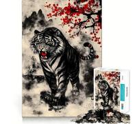 Rompecabezas Tigre Blanco 1000 Piezas Recall Fun Play Piezas sin Rebabas de Corte Limpio Juego portátil Ideal para Viajes (38x26cm)