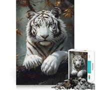 Rompecabezas Tigre Blanco en Otoño 1000 Piezas para Adolescentes Entrenamiento de Memoria Diversión conexión Limpia y sin interrupciones Actividad Relajante para Grupos en Interiores (50x75cm)