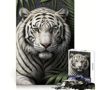 Rompecabezas Tigre Blanco Entre Vegetación Exuberante 1000 Piezas Piensa Entrenamiento Entretenimiento Casual Bordes Definidos Sorpresa de Cumpleaños (38x52cm)