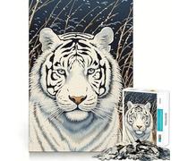 Rompecabezas Tigre Blanco para Adolescentes 1000 Piezas Juego para Estimular la Mente Ensamblaje Firme y Seguro Actividad para Compartir con Seres Queridos (50x75cm)