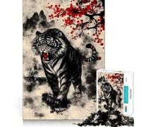 Rompecabezas Tigre Blanco para Adultos 1000 Piezas Juego de Concentración Mental Corte de Precisión Bordes Lisos Un Reto Divertido para Pasar el Tiempo (50x75cm)