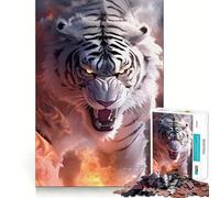 Rompecabezas Tigre Blanco para Adultos 1000 Piezas Juego de Memoria Cerebral Corte Láser para un Encaje Perfecto Aliviar el Estrés (50x75cm)