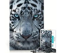 Rompecabezas Tigre Blanco Siberiano para Adultos 1000 Piezas Juego de Memoria Corte Fino Acabado Premium Una Forma Entretenida de Pasar Horas Libres (38x52cm)