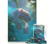 Rompecabezas Tigre Blanco Submarino de 1000 Piezas para Adolescentes: Desarrollo de Habilidades Cognitivas, Diversión Sin Estrés, Corte Exacto, (38x52cm)