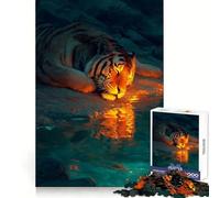 Rompecabezas Tigre descansando Junto al Agua para Adultos, 1000 Piezas Juguete Intelectual Tiempo de Ocio Corte Ideal (50x75cm)