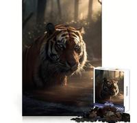 Rompecabezas Tigre en Bosque Místico para Adolescentes, 1000 Piezas, Fortalece la Memoria, Sin Estrés, Bordes Lisos, 38x26cm