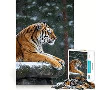 Rompecabezas Tigre en la Nieve, 1000 Piezas para Adolescentes, Juguete para Pensar, diversión compartida, Bordes precisos, artículo de Santa Claus 50x75cm