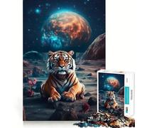 Rompecabezas Tigre en Marte para Adultos, 1000 Piezas, Juego Inteligente, patrón para aliviar la tensión, Regalo conmovedor 50x75cm