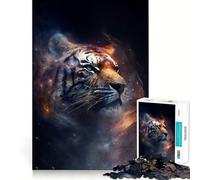 Rompecabezas Tigre Espacial para Adolescentes, 1000 Piezas, Fortalece la Memoria, Sin Estrés, Bordes Lisos, 38x52cm