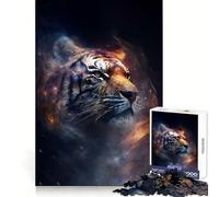 Rompecabezas Tigre Espacial para Adolescentes, 1000 Piezas, Fortalece la Memoria, Sin Estrés, Bordes Lisos, 38x52cm