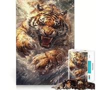 Rompecabezas Tigre Furioso de 1000 Piezas para Adolescentes Juguete para ejercitar la Mente Diseño Relajante Regalo Ideal para armar (50x75cm)