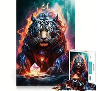 Rompecabezas Tigre Real de Acero para Adolescentes, 1000 Piezas, Mejora la Memoria, Alivio de la Tensión, Bordes Precisos, Pieza de Bellas Artes (50x75cm)