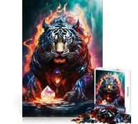 Rompecabezas Tigre Real de Acero para Adolescentes, 1000 Piezas, Mejora la Memoria, Alivio de la Tensión, Bordes Precisos, Pieza de Bellas Artes (50x75cm)