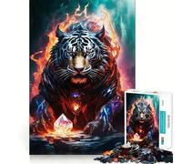Rompecabezas Tigre Real de Acero para Adolescentes, 1000 Piezas, Recall Upgrade, Relajante, Divertido, Arte de Pared con Corte Claro, Decoración (38x52cm)