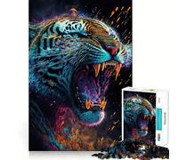 Rompecabezas Tigres Rugido Brillante de 1000 Piezas para Adolescentes Juguete para ejercitar la Mente Divertido diseño para armar 38x26cm