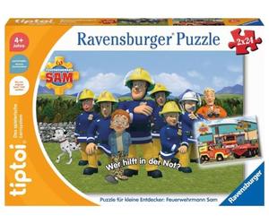 Rompecabezas Tiptoi 00139 de Ravensburger para pequeños exploradores: Fireman Sam, Rompecabezas Infantil para niños a Partir de 4 años, para 1 Jugador