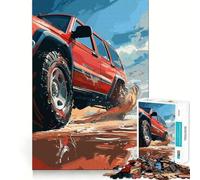 Rompecabezas Todoterreno Rojo de 1000 Piezas para Adolescentes Refuerza la Memoria Divertido y Tranquilo Borde de Calidad Regalo Ideal (50x75cm)