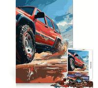 Rompecabezas Todoterreno SUV Rojo para Adultos, 1000 Piezas, Juguete para desarrollar la Mente, pasatiempo Tranquilo, diseño, Montaje, Regalo navideño (38x26cm)