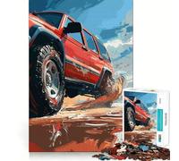 Rompecabezas Todoterreno SUV Rojo para Adultos, 1000 Piezas, Juguete para desarrollar la Mente, pasatiempo Tranquilo, diseño, Montaje, Regalo navideño (38x26cm)
