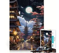 Rompecabezas Tokyo Moon Night para Adultos, 1000 Piezas, Think Smart Toy Home, Enjoy Precision Cuts Wall Art Decor 38x52cm