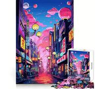 Rompecabezas Tokyo Neon City de 1000 Piezas para Adolescentes Juguete para ejercitar la Mente Arte Relajante para desconectar Regalo Original 50x75cm
