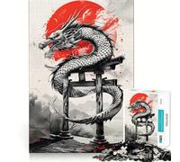 Rompecabezas Torii Gate Dragon Ink de 1000 Piezas para Adolescentes Juguete para ejercitar la Mente Divertido diseño para armar 50x75cm