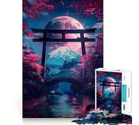 Rompecabezas Torii Gate Moonlight Shrine de 1000 Piezas para Adolescentes, Ideal para desarrollar la Memoria y Jugar en Interiores Diseño de Corte Fino Elige tu Deseo de Papá Noel 38x52cm