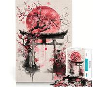 Rompecabezas Torii Gate Sakura para Adolescentes, 1000 Piezas, fortalece la Memoria, sin estrés, Bordes Lisos, 50x75cm