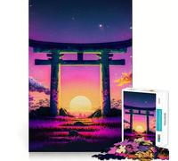 Rompecabezas Torii Gate Sunset para Adultos, 1000 Piezas, Juguete Inteligente, Juego Relajante, Arte de Corte preciso, Coleccionable 50x75cm