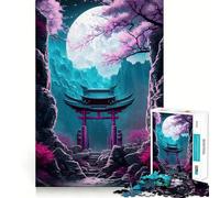 Rompecabezas Torii Gate Valley de Noche para Adolescentes, 1000 Piezas, fortalece la Memoria, sin estrés, Bordes Lisos, 38x52cm