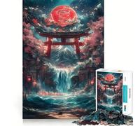 Rompecabezas Torii Gate Waterfall de 1000 Piezas para Adolescentes Juguete Interactivo para Compartir Bordes precisos Artículo de Santa Claus 50x75cm