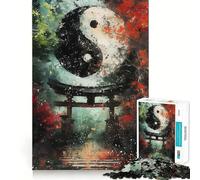 Rompecabezas Torii Gate Yin y Yang para Adolescentes, 1000 Piezas, Juguete de lógica Resistente, antiestrés, Borde Transparente, Regalo clásico 50x75cm