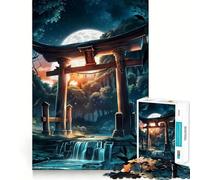 Rompecabezas Torii Puerta Bosque Nocturno Difícil para Adultos 1000 Piezas Recall Upgrade Gentle Relax Clear Cut Unique Gift 50x75cm