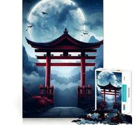Rompecabezas Torii Puerta Luna Llena 1000 Piezas para Adolescentes Recall Upgrade Relaxing Fun Clear Cut Regalo de Temporada 38x26cm